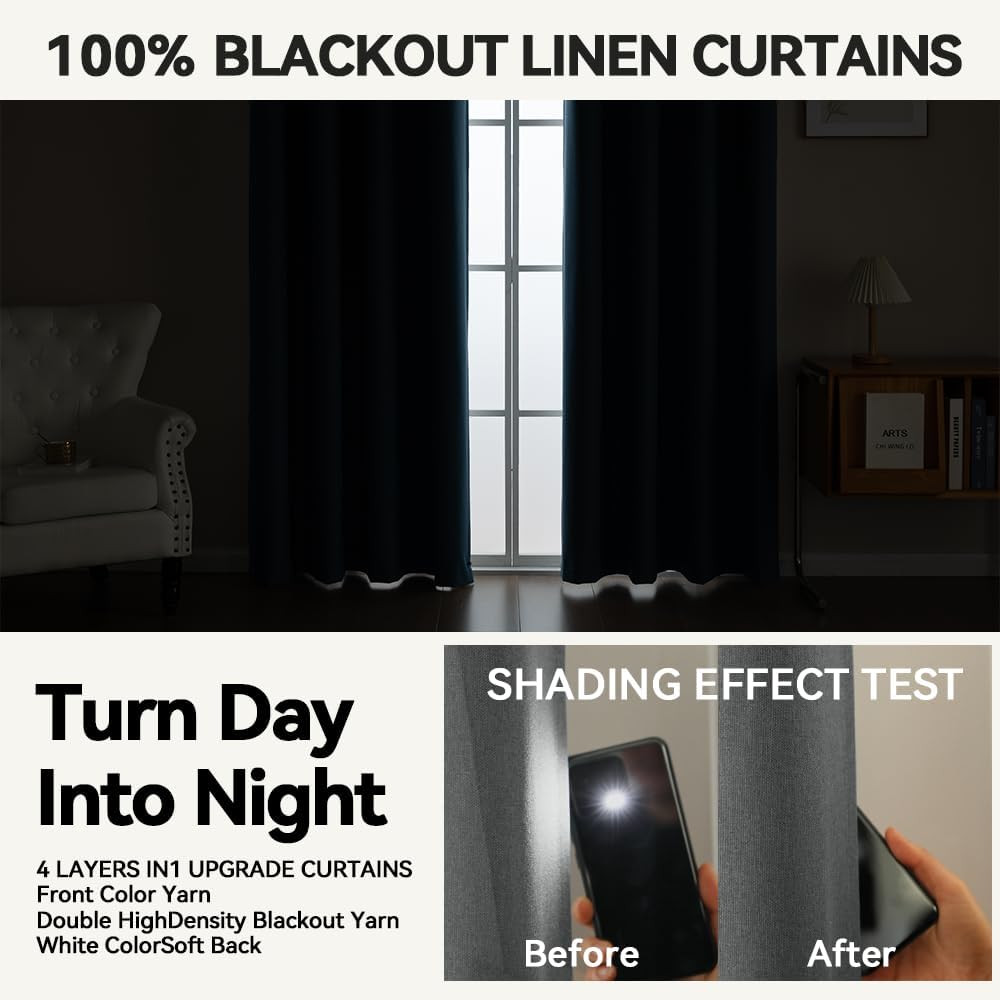 Flame-Retardant NFPA 701 Standard Curtain 96-Inch Single Panel 100% Blackout Cur