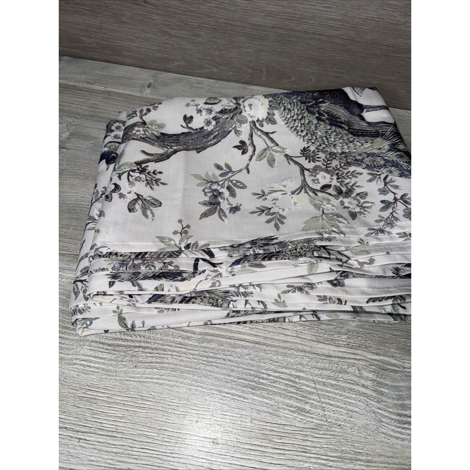 2 Sets Laura Ashley Peacock Curtain Panels 38×108 Belvedere Floral Blue Green