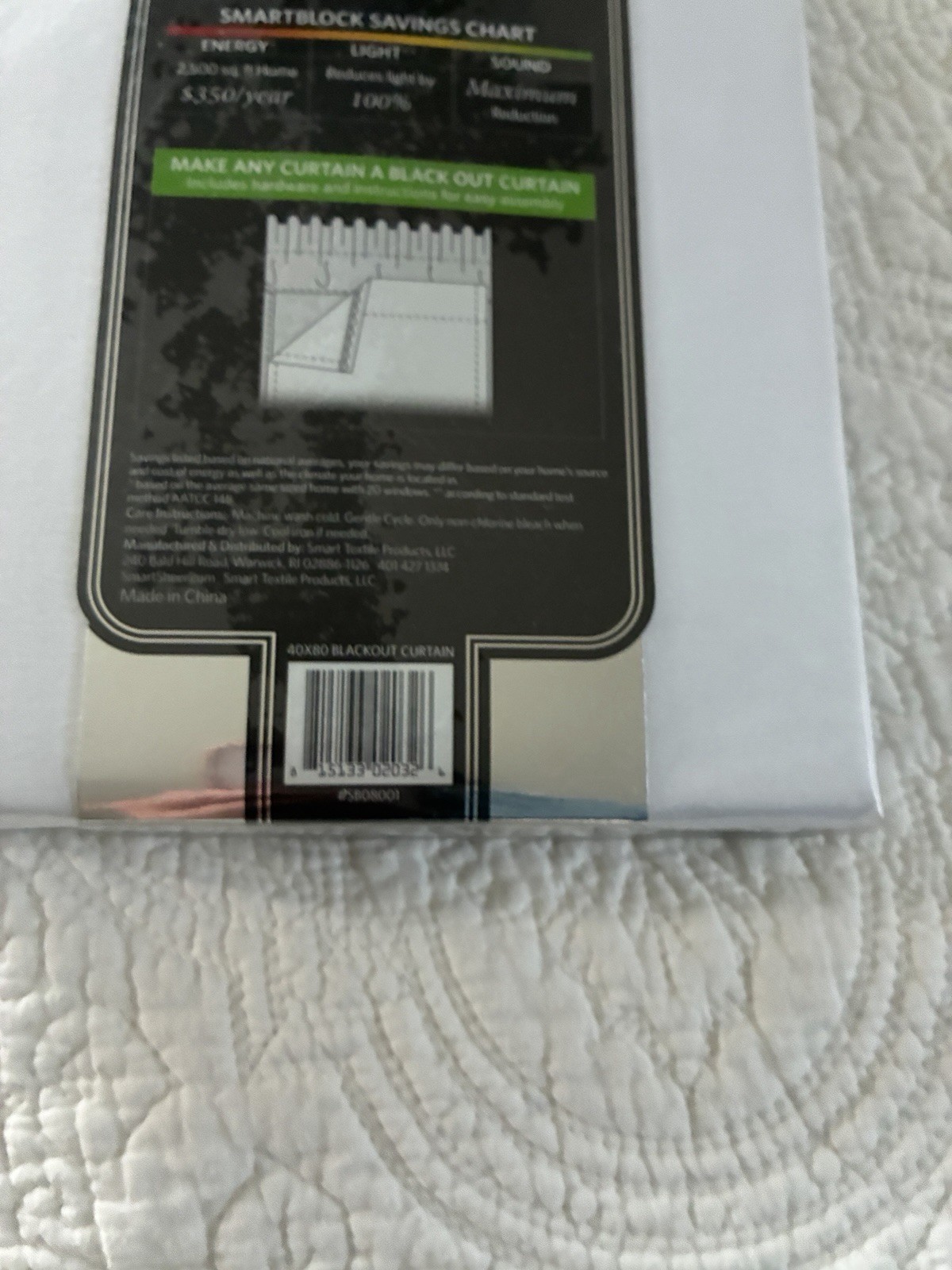 Blackout Insulating Curtain Liner Panel White 40x 80” Set Of 2 Single Panels