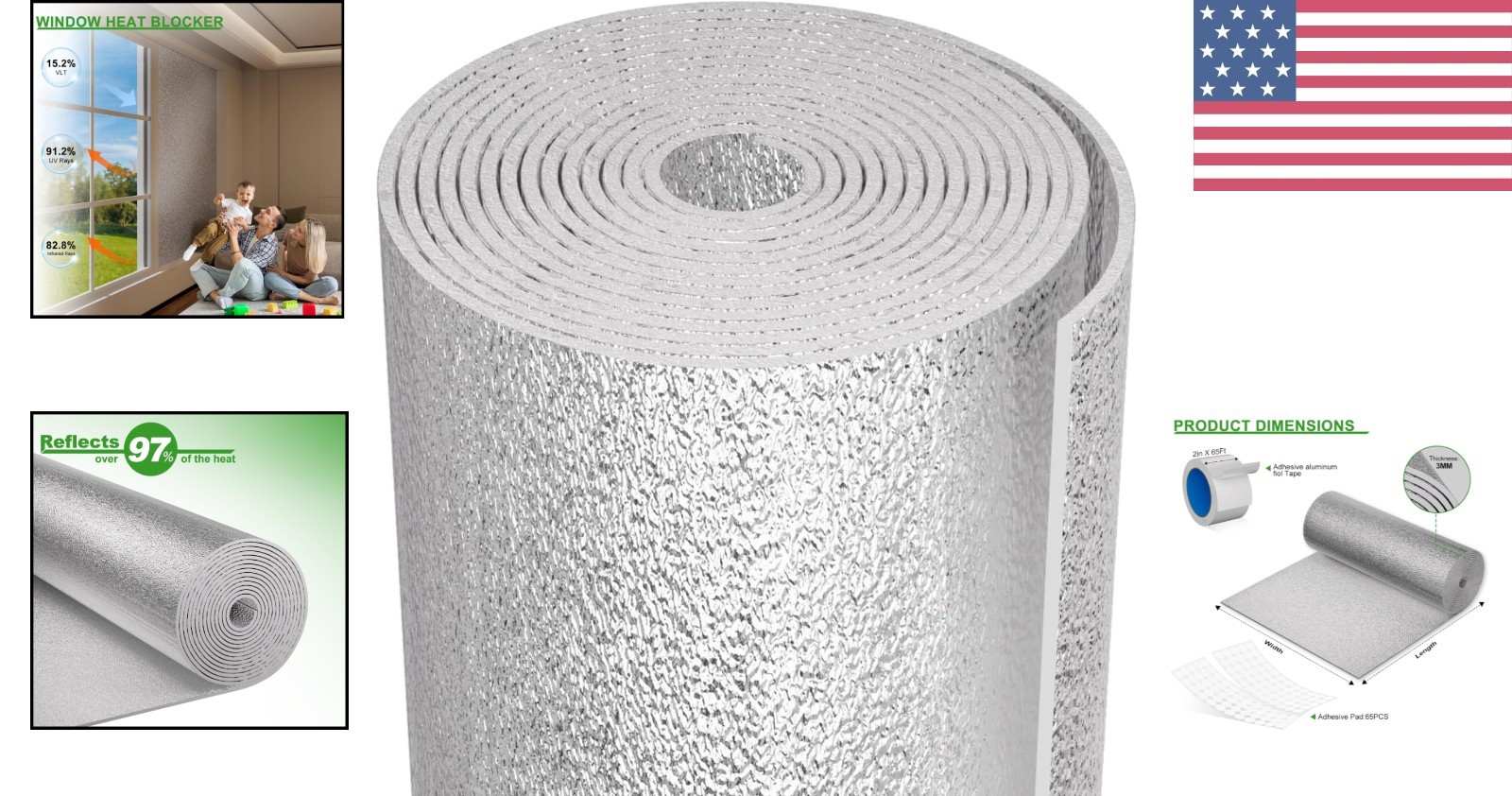 Durable Reflective Insulation Sheet: 59″ x 99″ for Winter Warmth & Summer Shade