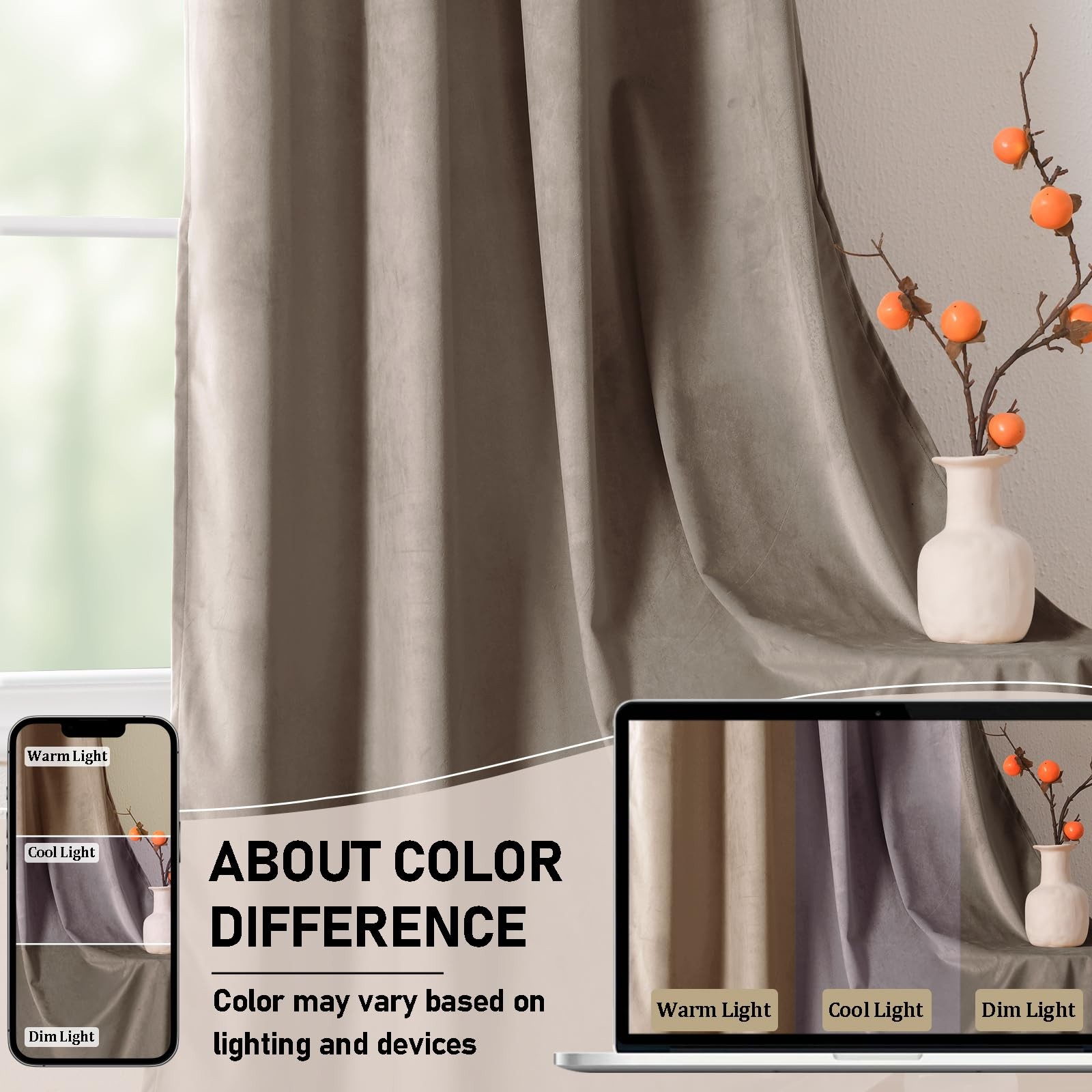 Jiuzhen Room Darkening Velvet Curtains 2 Panels Set Luxury Window Treatment
