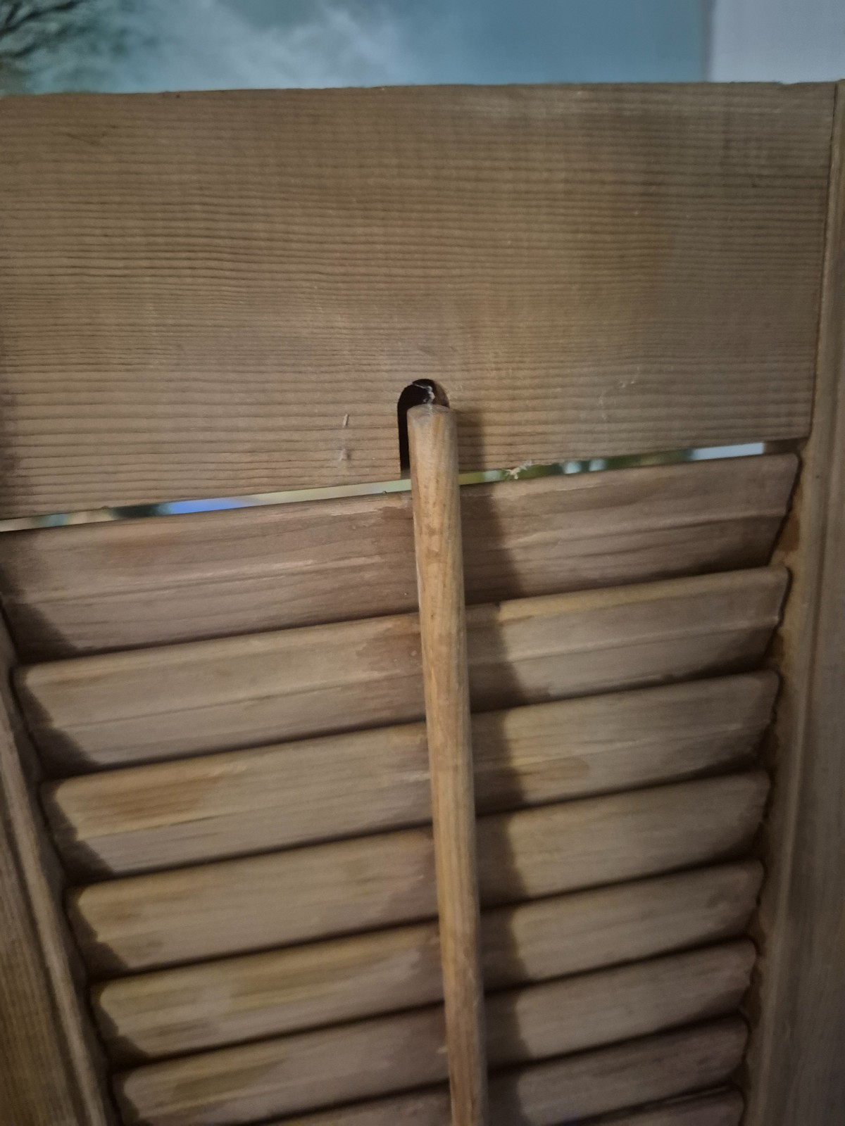 Vintage Plantation Window Shutters Set 20” Tall 18”W Wood Interior Louver Brown