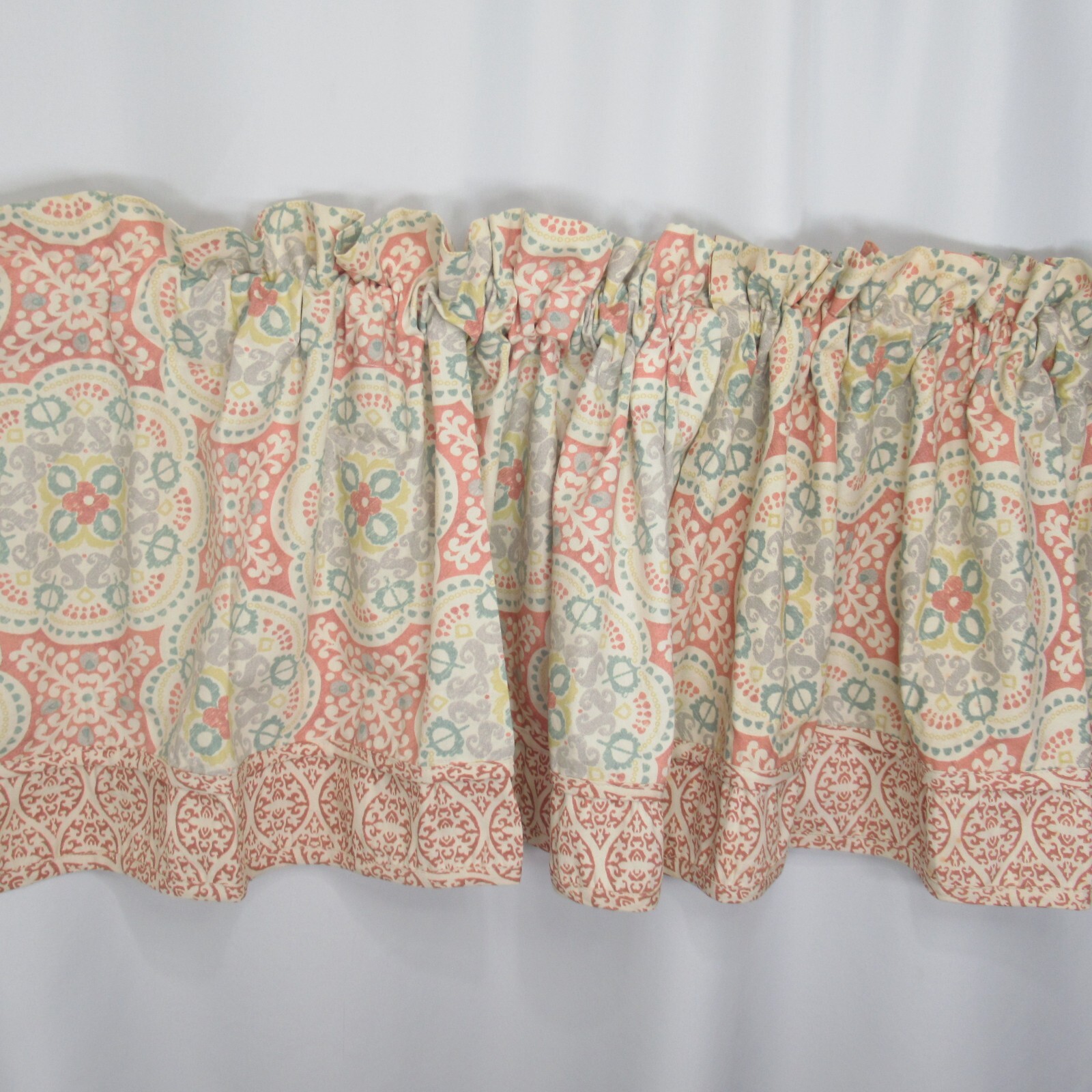Waverly Home Classics 2 Valances Astrid Coral Red 52 X 20 Rod Pocket Layered
