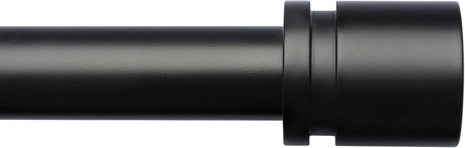 Byondeth Black Curtain Rod 16-144 Inch Aluminum Finials