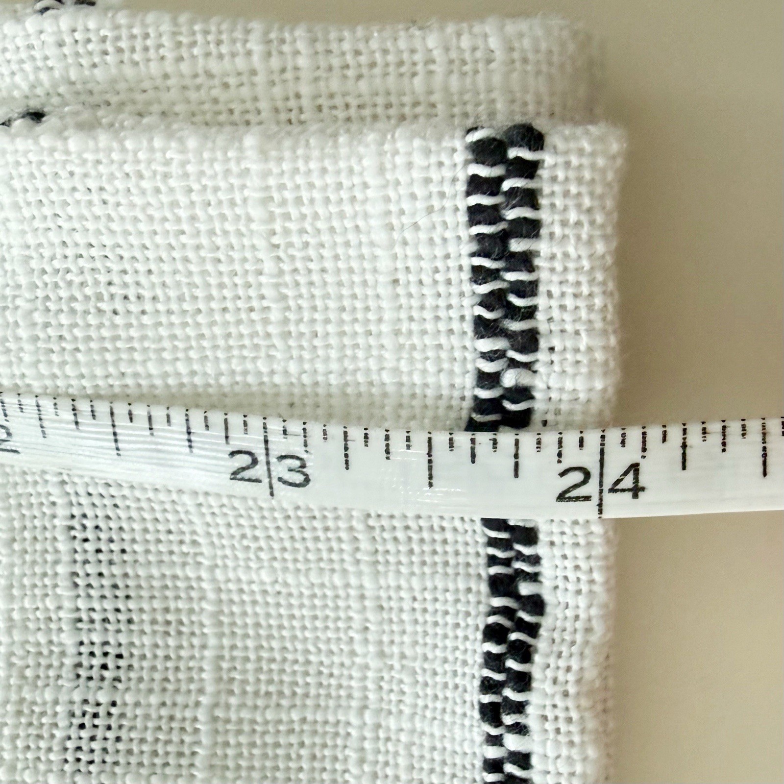 OPALHOUSE Tassel Curtain Drapes Black White Stripe : 24″H 42″W – Set Of 4 Panels