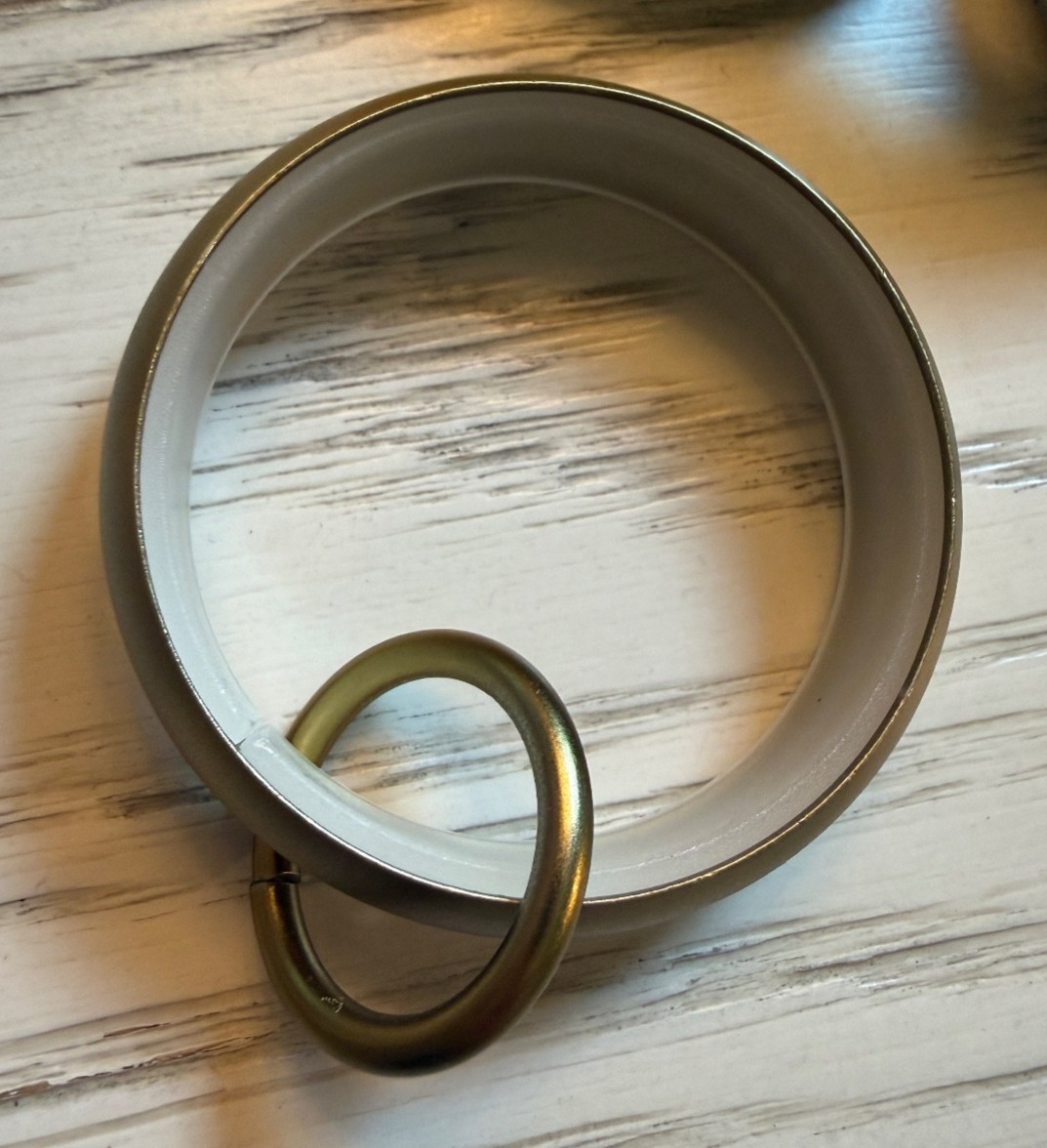 West Elm Quiet Glide Double Curtain Rings Large Antique Brass (set of 7) 2.15″