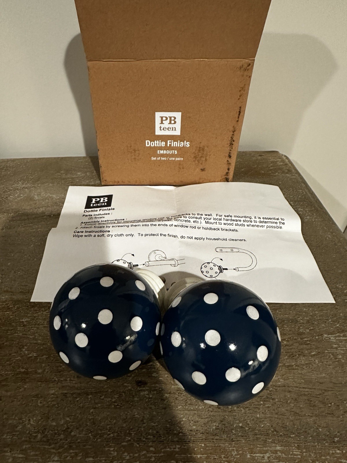 PB TEEN DOTTIE FINIALS NAVY BLUE