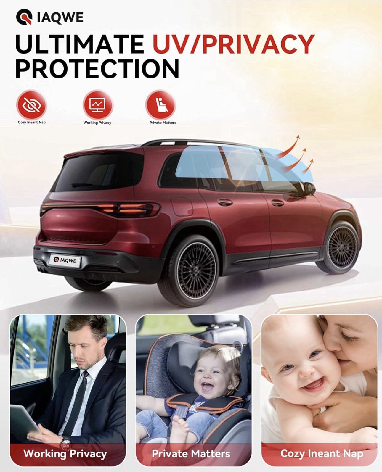 IAQWE Car Window Tint 24″ in x 15’Ft Nano Ceramic Window Tint Film For Car