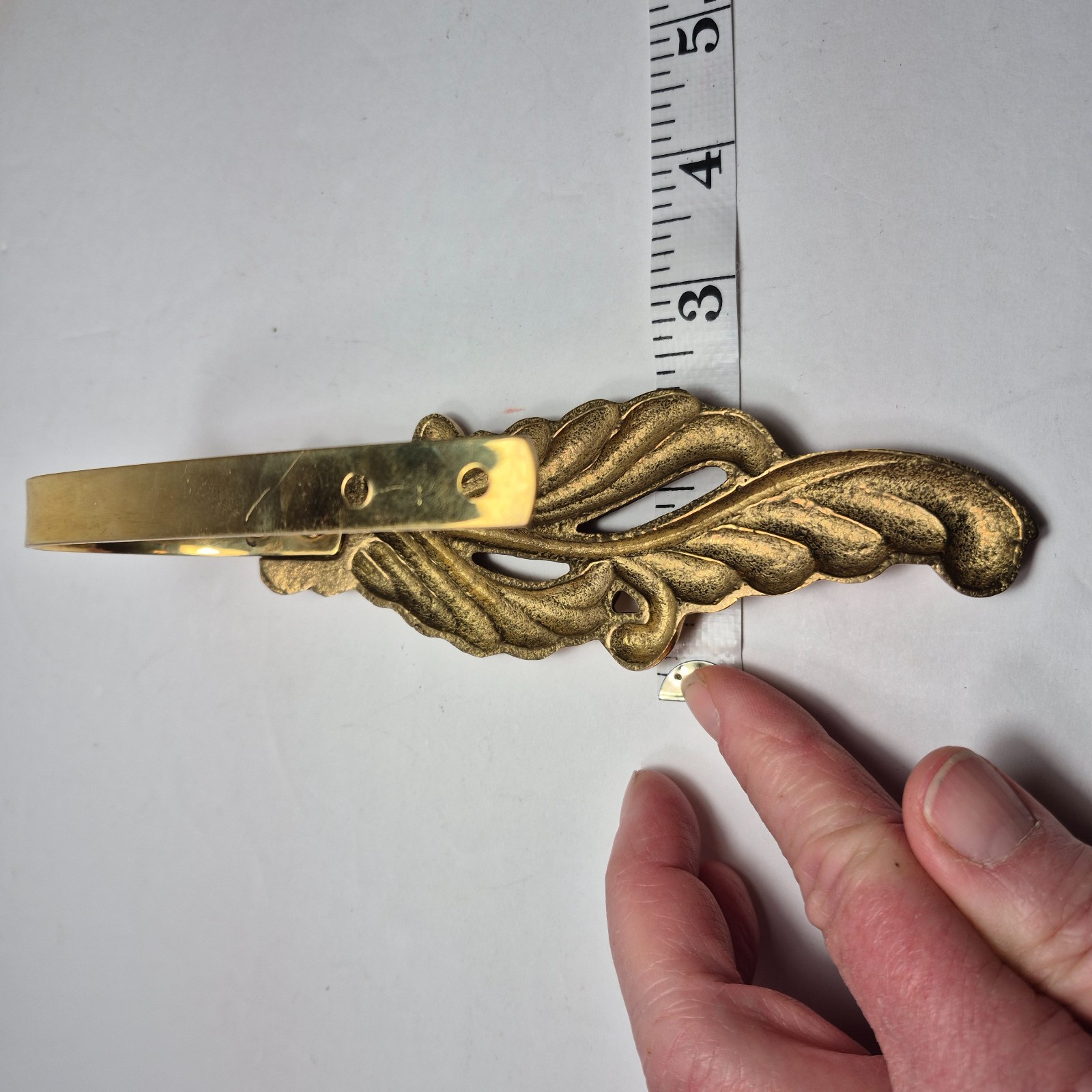 Curtain Tie Backs Set 2 Solid Brass Leaf Leaves Flower Wall Hooks India 5.5 In