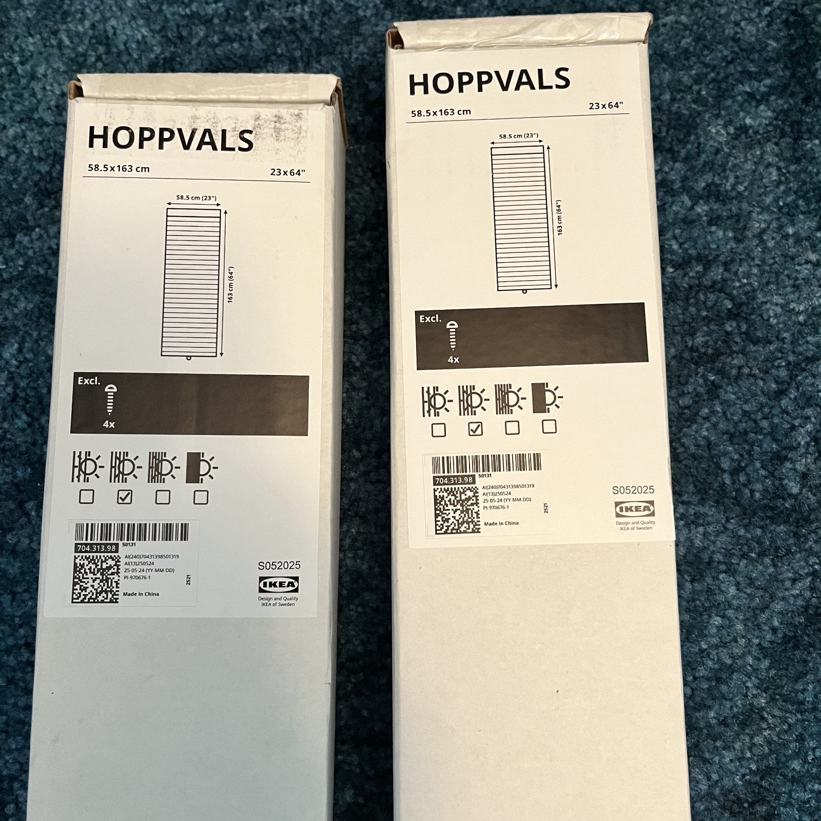 Lot 2 IKEA HOPPVALS Cordless Cellular Blind White 23×64″ 704.313.98 NEW IN BOX