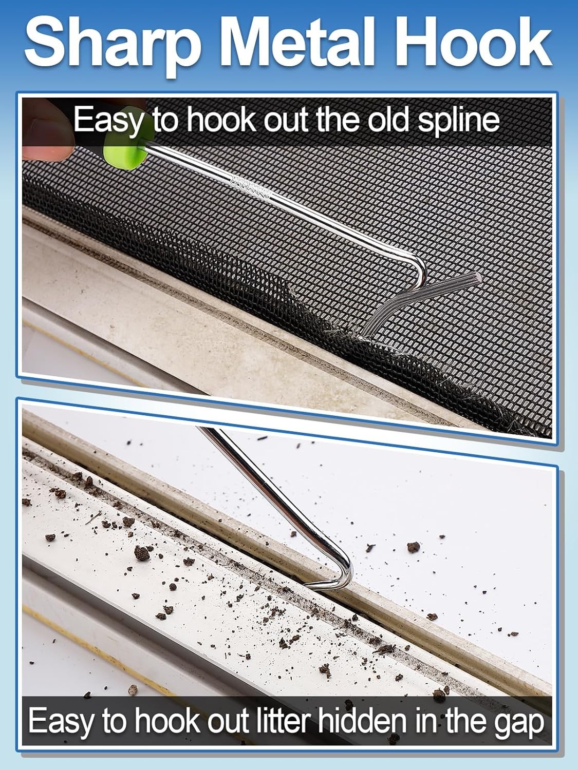 Screen Repair Kit – 3 in 1 Screen Tools Including Roller, 0.14in x 32.8ft