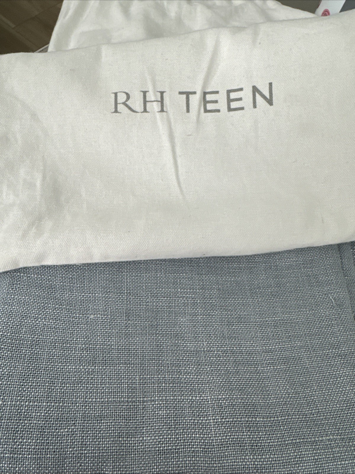 Restoration Hardware Teen Metallic Opaque Linen Drapery Panel Grey/Silver NEW