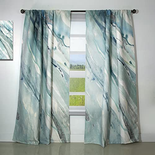 Curtains ‘Silver Springs II Blue Green’ Curtains 52″W x 84″L (Pack of 1) 30197