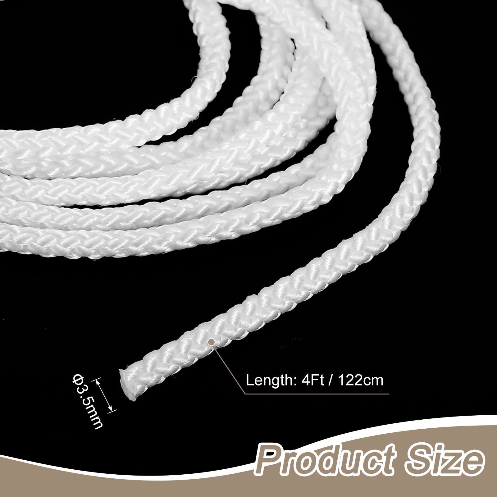 Cord Loop for Window Shades, 3.5mm 4Ft Window Blind Looped String, Beige