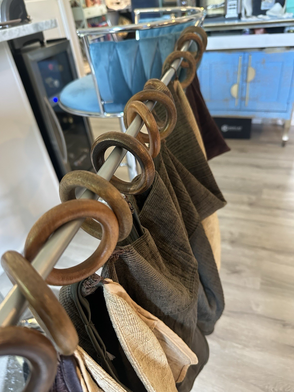 Croscill Home Window Scarf Valance Draping Set with Wood Rings and Tassels