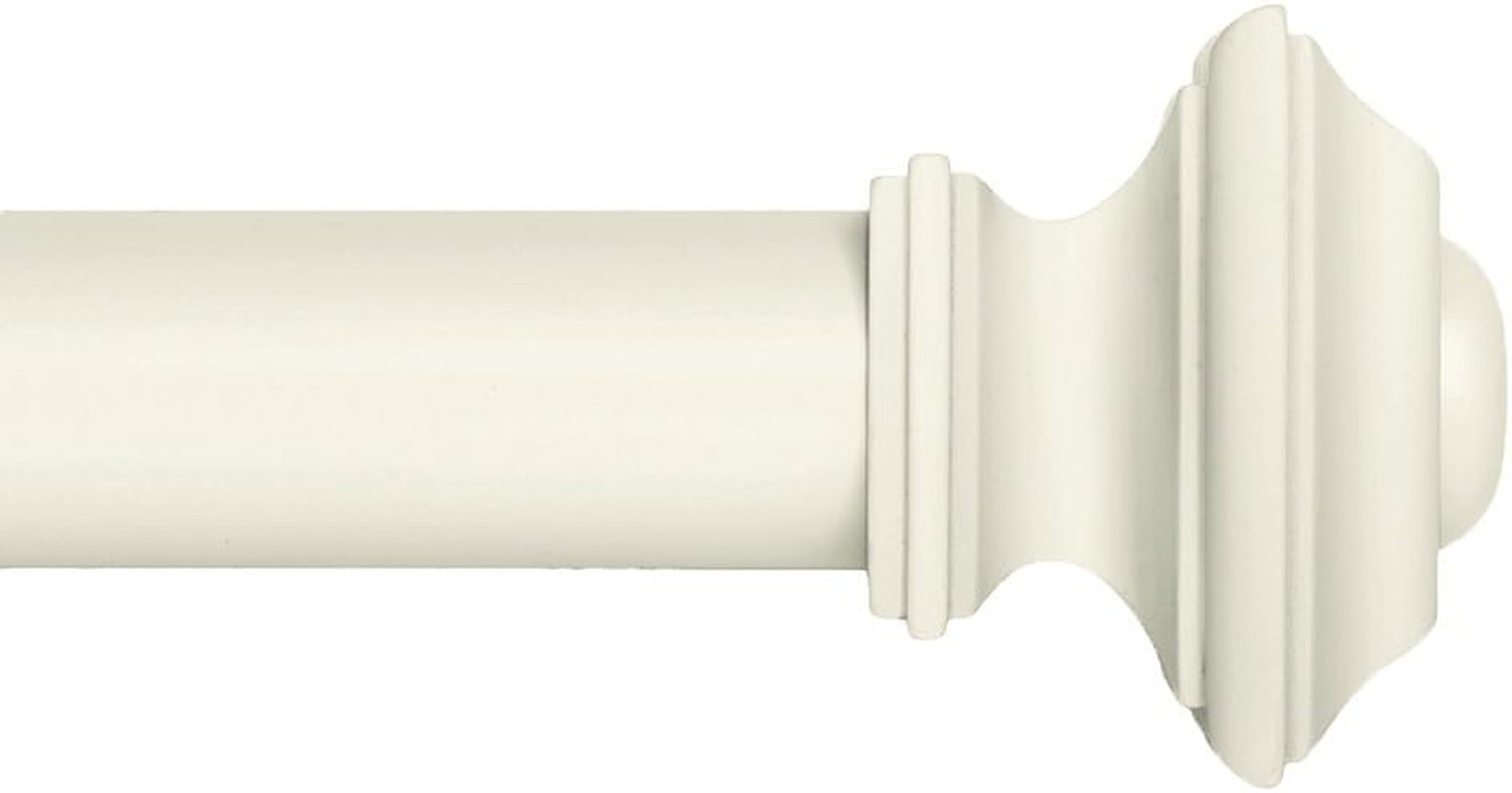 72″ to 144″ Curtain Rod Set 1 1/8″ Heavy Duty Drapery Rod Ivory White