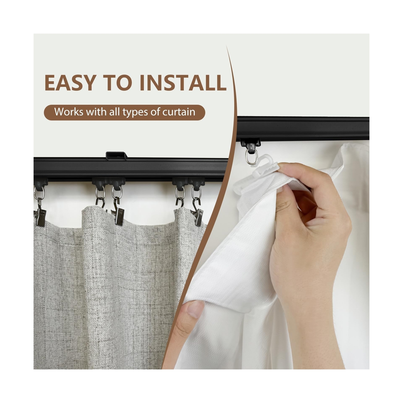 Ceiling Curtain Track Ceiling and Wall Mounted Heavy-Duty Curtains Rails Room…