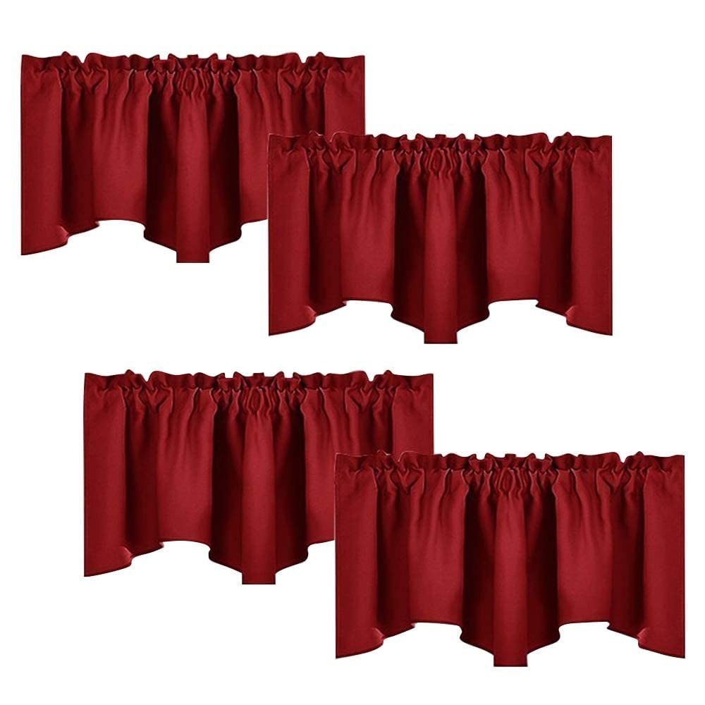 NICETOWN Burgundy Red Blackout 52″W x 18″L (Pack of 4),