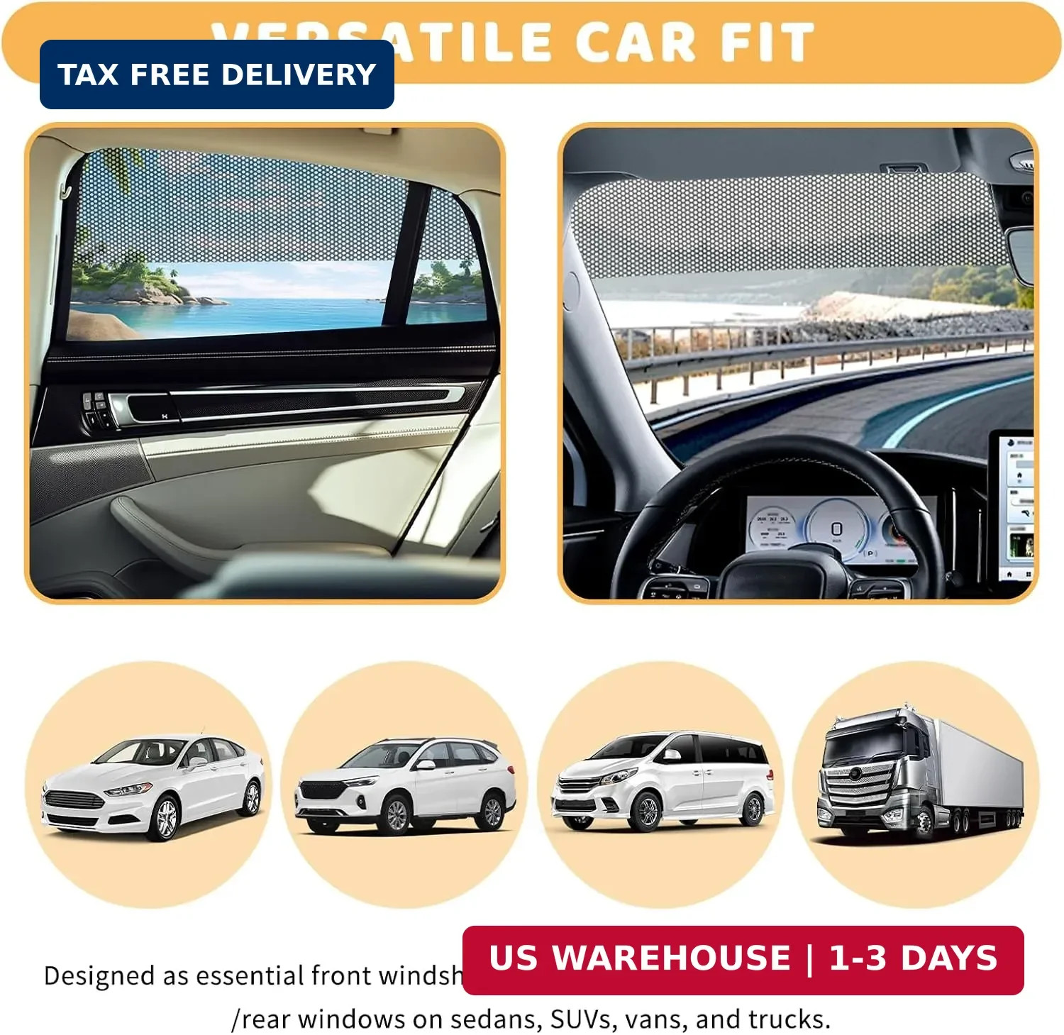 1 Ft*48″ Front Windshield Tint Strip,One-Way Perforated Sun Strip for Car Windsh