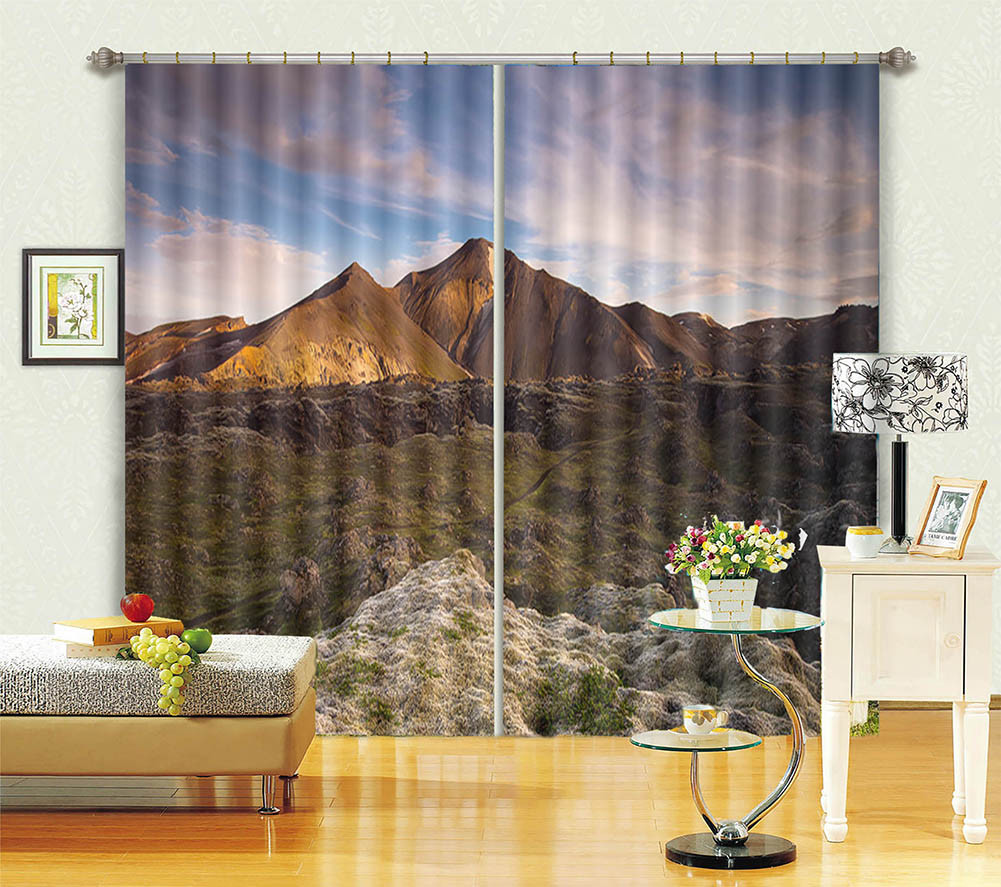 Many Small Soil Slopes 3D Curtains Blockout Photo Printing Curtains Drape Fabric