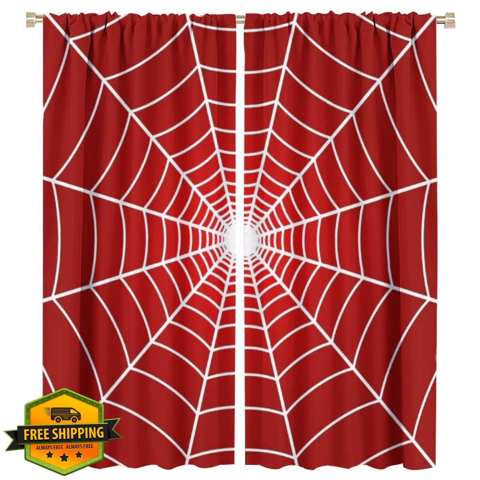 SHElifestyle Spiderweb 21x45in Curtains 2 Pack
