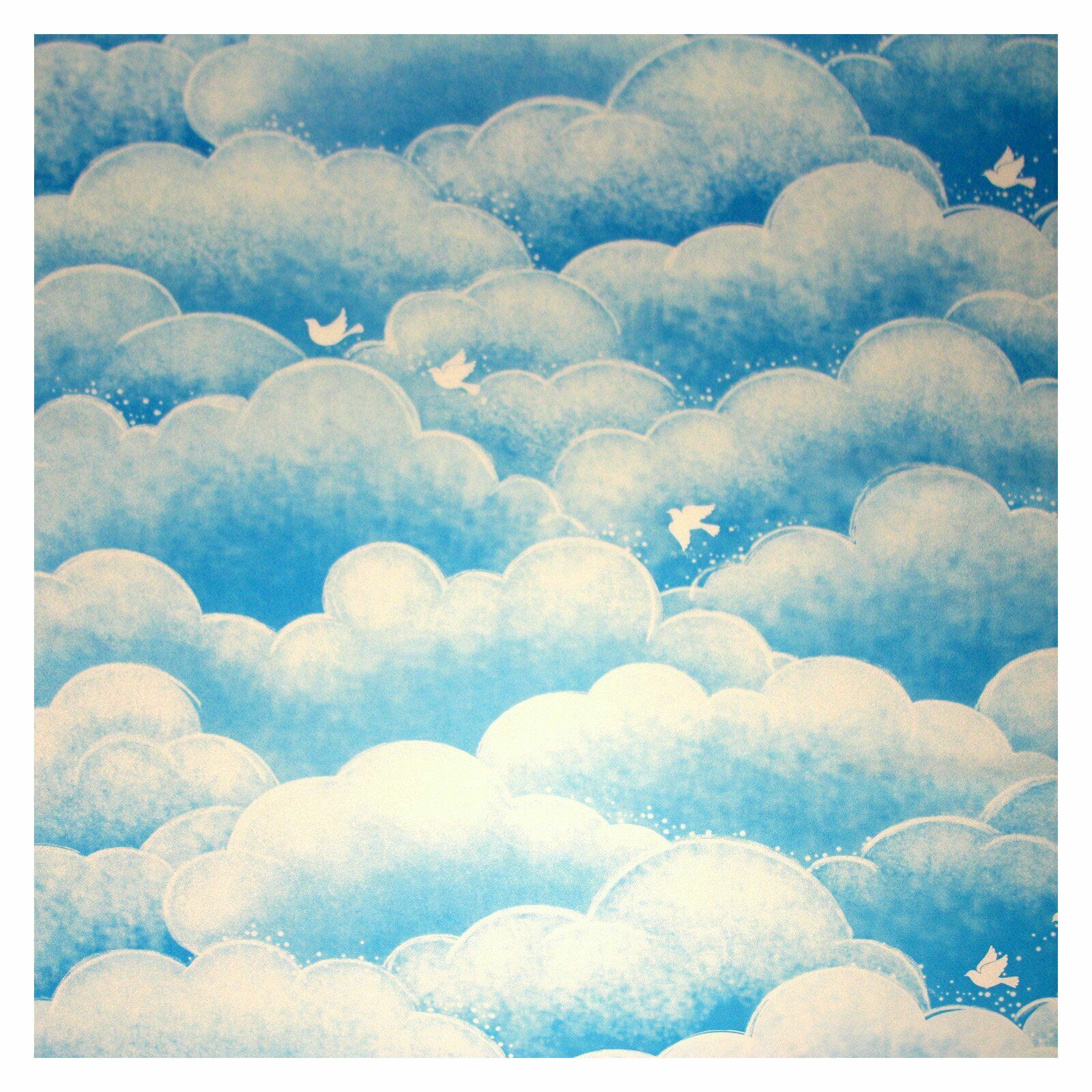 BDF 1CCCB Window Film Non-Adhesive Cotton Candy Cloud Blue Static Cling