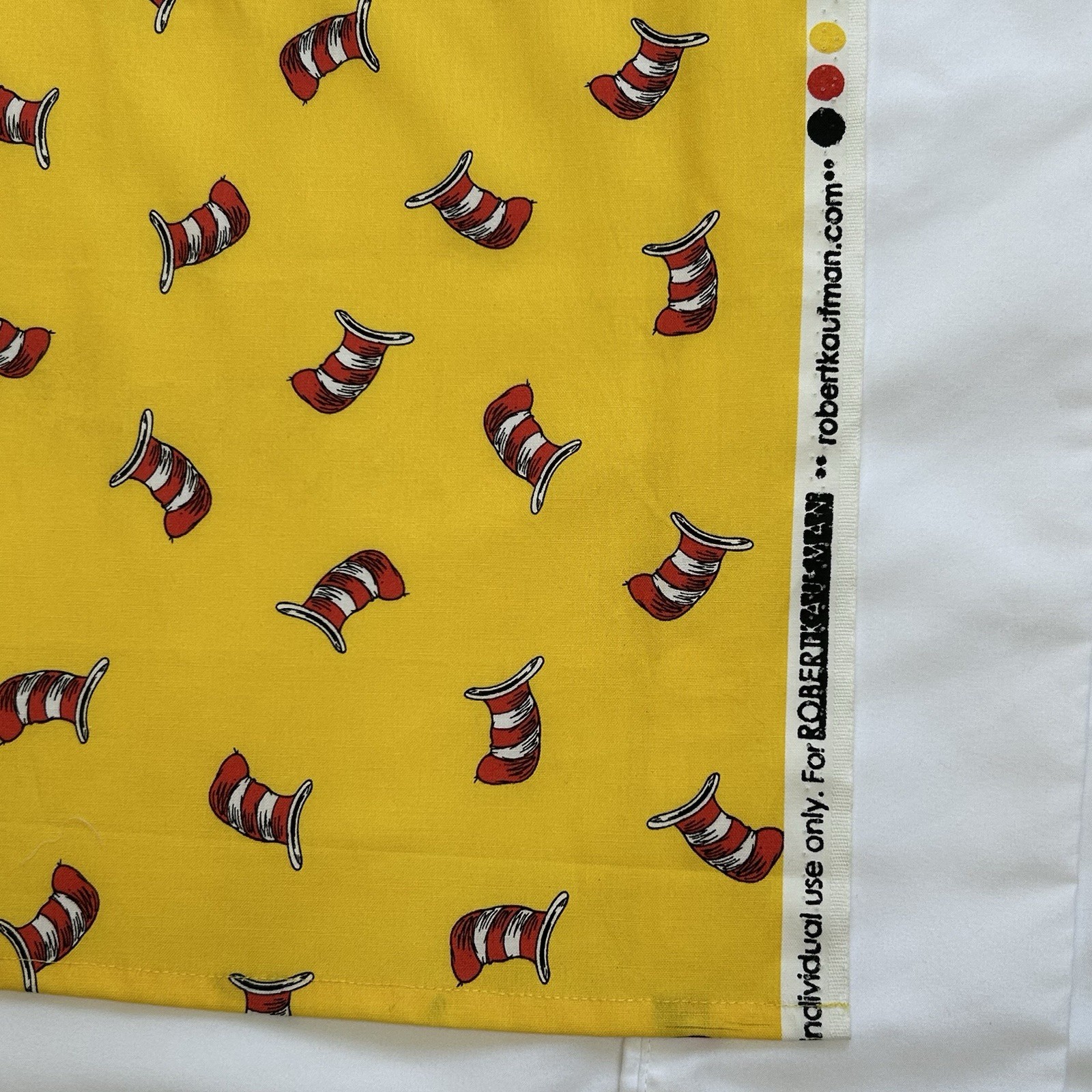Dr Suess Cat In The Hat Window Valance Yellow Curtain 11” X 44”