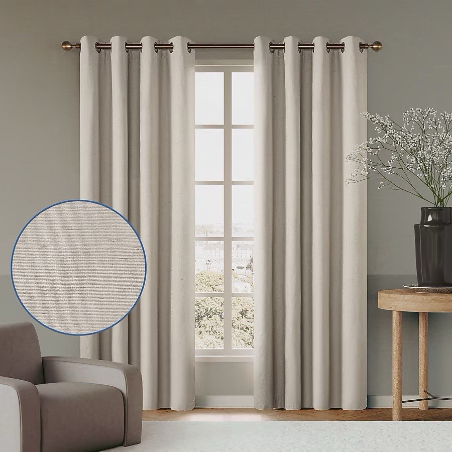 Awesome Home 52-in W x 96-in L Linen Blackout Linen Blend Grommet Panel Pair