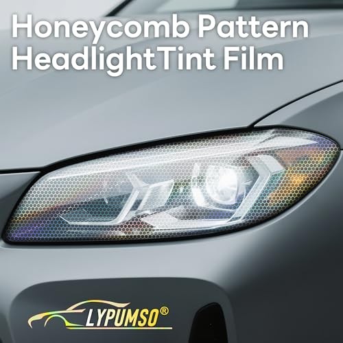 Car Light Tint Film – 12 x 60 Inches 12in x 60in Crystal Clear Honeycomb