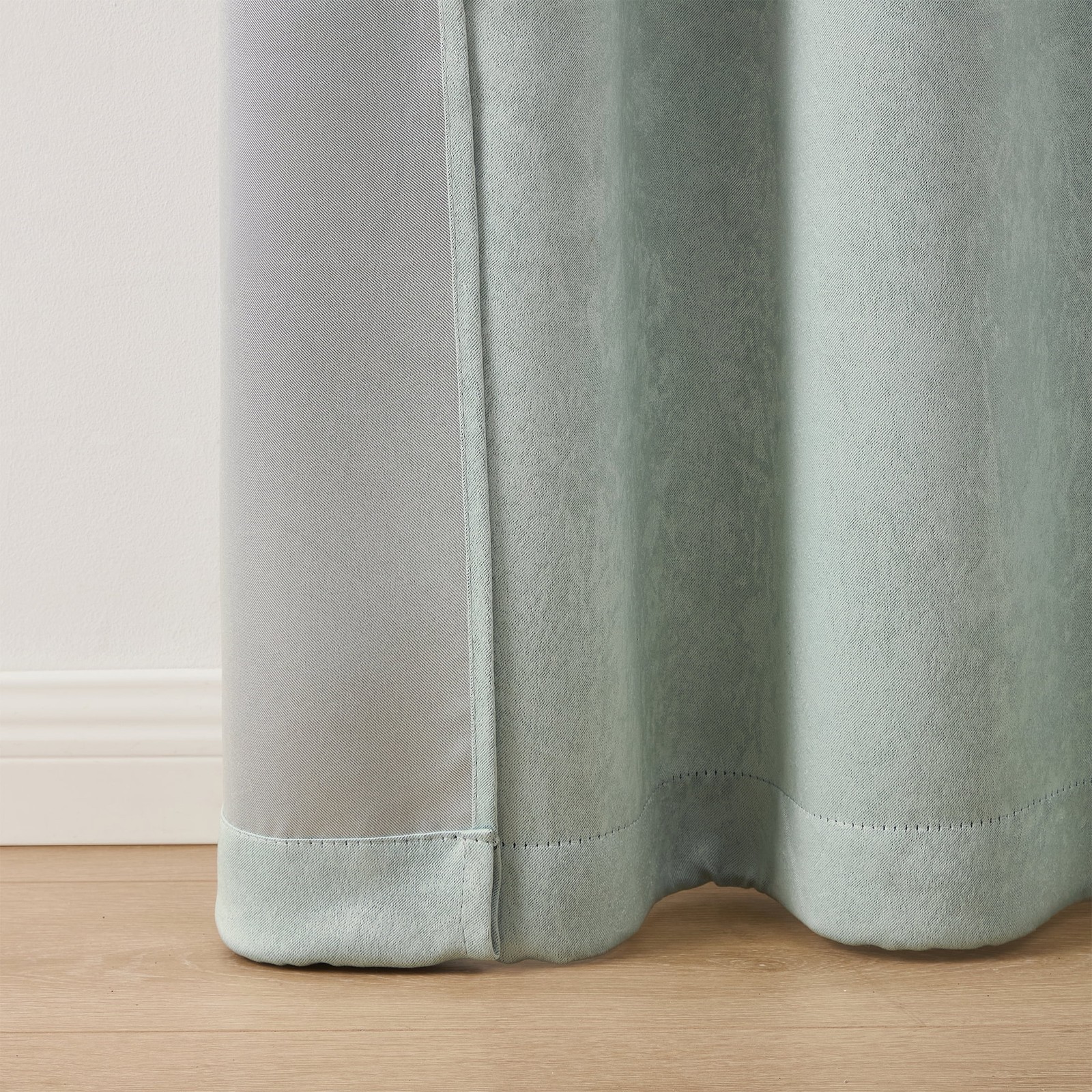 Shimmer Rod Pocket 99% Blackout Curtains Set of 2 Green 37″ W x 84″ L