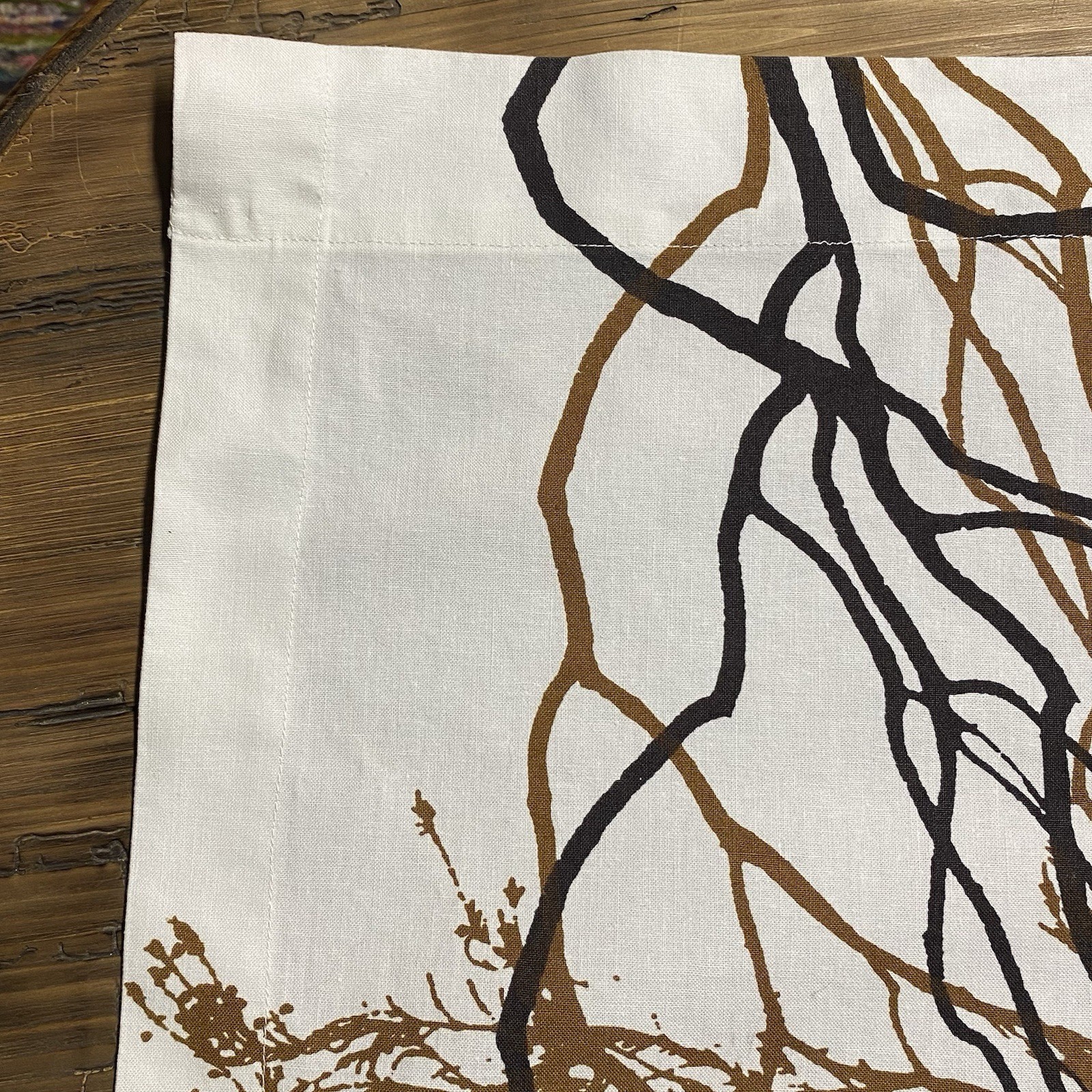 Marimekko Humiseva Curtain white/brown 127cm x 143cm Abstract Cotton