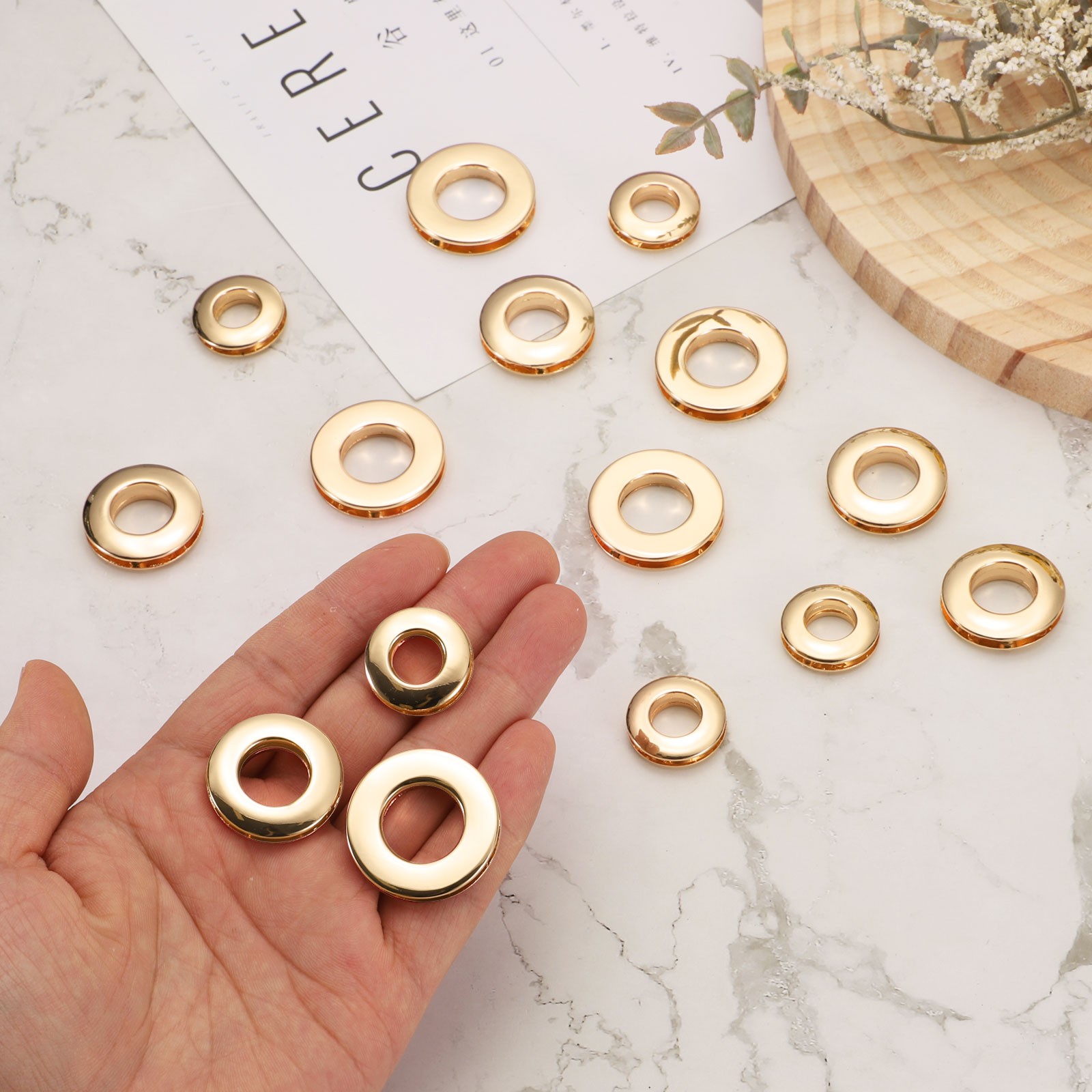 4Set Zinc Alloy Curtain Screw Grommets 5/8″(15.7 Mm) Light Gold