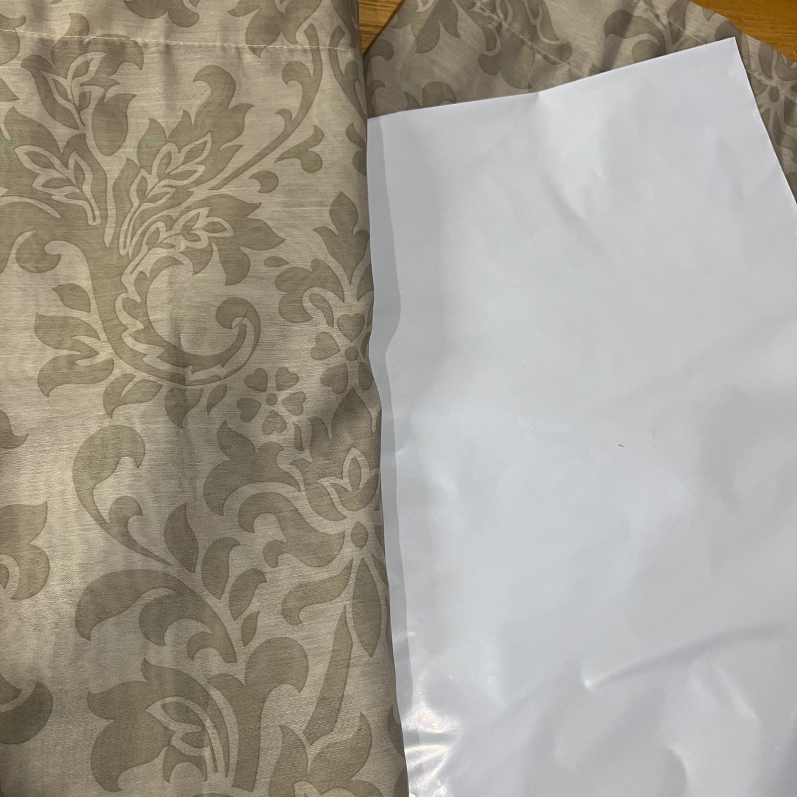 Martha Stewart Olive Green Damask Sheer Curtain Panels 52×84 Set of 2 Classic