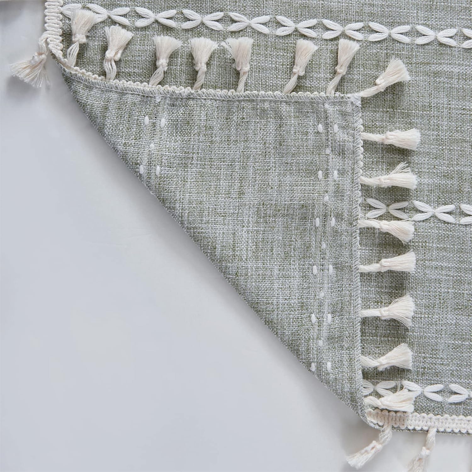 RoomTalks Modern Farmhouse Textured Bedroom Living Room Curtains 96’’ x 52″ Sage