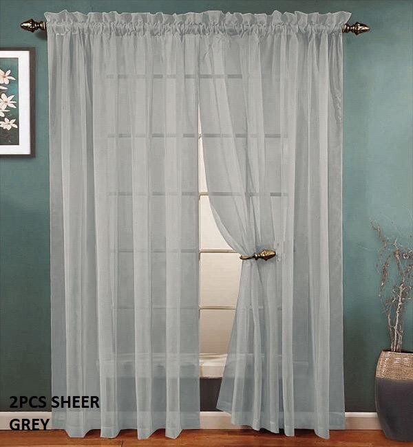 Solid Sheer Curtain Set (2 Panels) in 17 Different Colors!