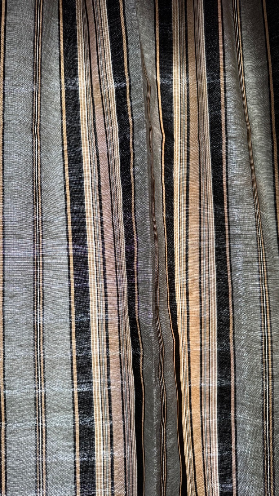 Black Stripe Pattern Café / Kitchen Curtain 3 Piece Set by Mainstays, multicolor