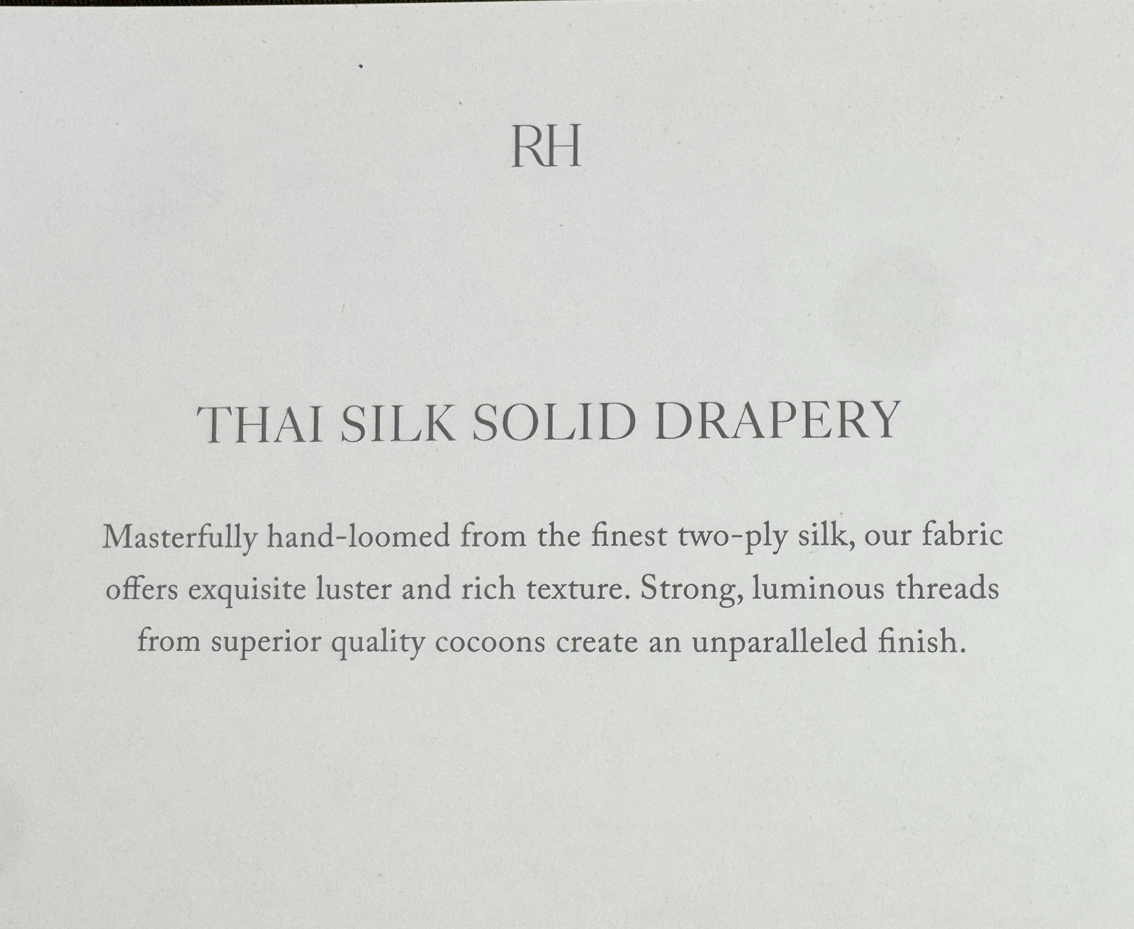 Restoration Hardware Thai Silk Solid Drapery RP 100″W x 120″L Nickel NEW $1,055