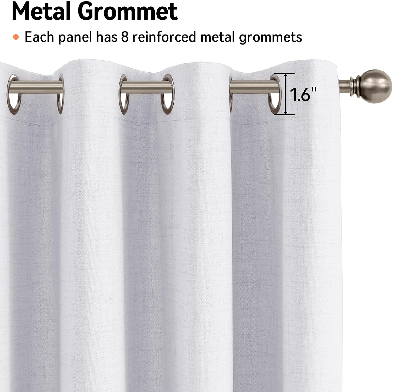 100% Blackout Shield Linen Look Textured Blackout Curtains for Bedroom 72 Inches