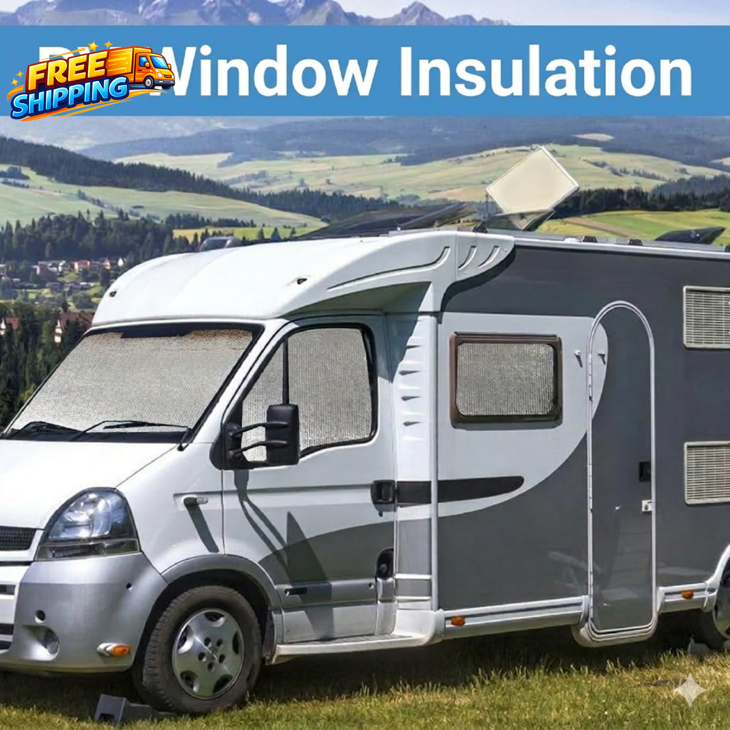 Double Reflective Insulation 48 in X 10 FT RV Window Insulation for Summer Heat