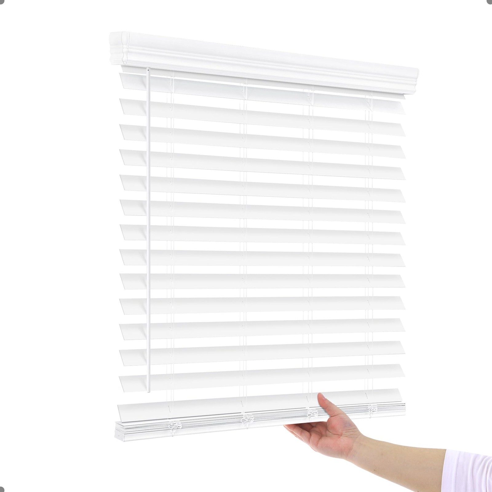 AOSKY 2 Inch Cordless Faux Wood Blinds, Indoor Window Shades, 22″ W x 72″ H |…