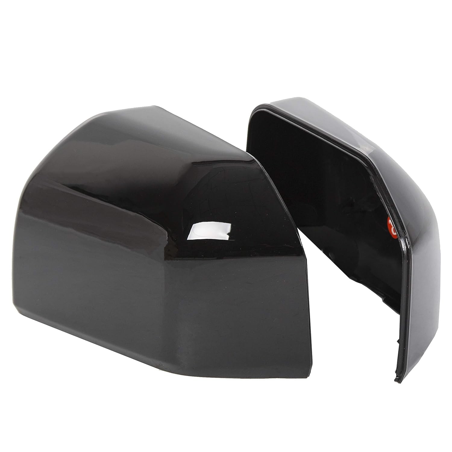 Gloss Black Side View Mirror Covers Upper Driver Passenger Pair ECOTRIC