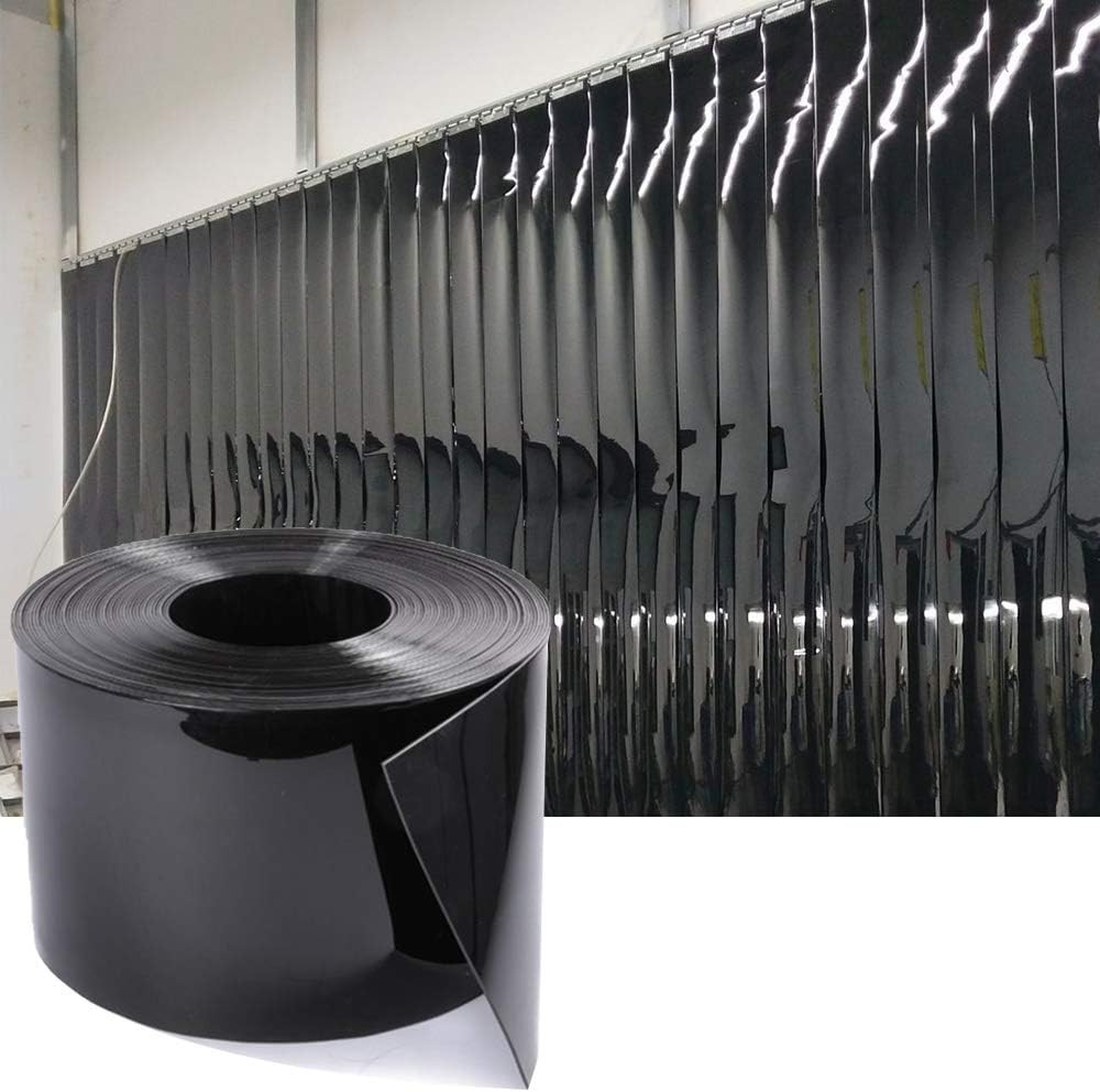 Black PVC Strip Door Curtain Heavy Duty Vinyl Roll Scratch Guard Industrial Use