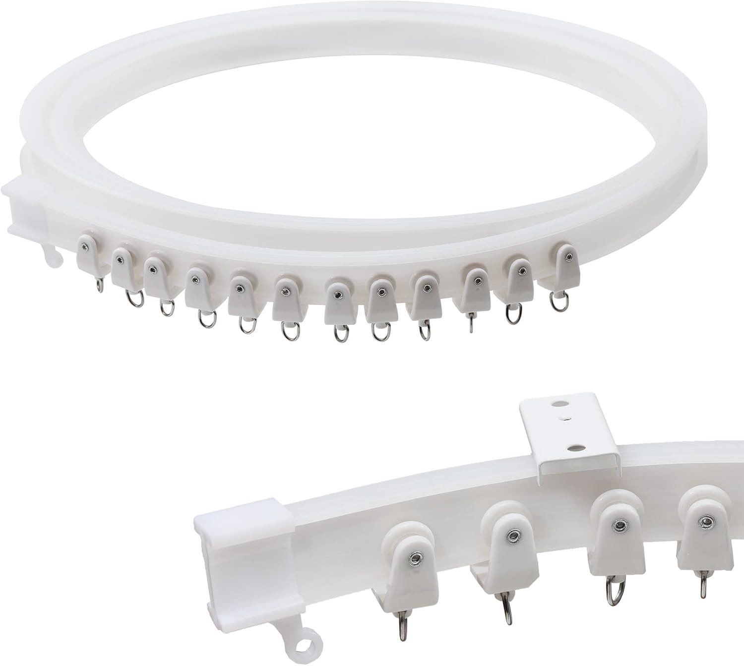 9.8 Ft Ceiling Mounted Curtain Track Kit, Flexible Room Divider Rail for RV, Bat