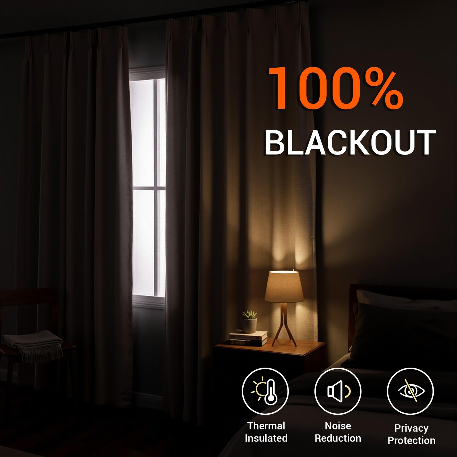 Linen Pinch Pleated Blackout Curtains 84 inches Long 100% Room Darkening for …