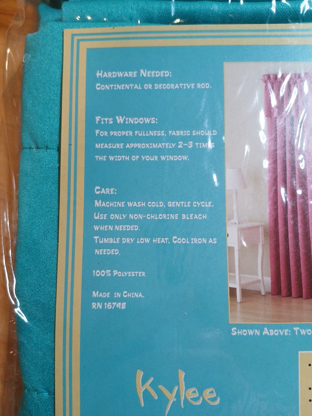 Kylee Room Darkening Curtains & Valance Sky Blue • Blackout Panel Set • Energy