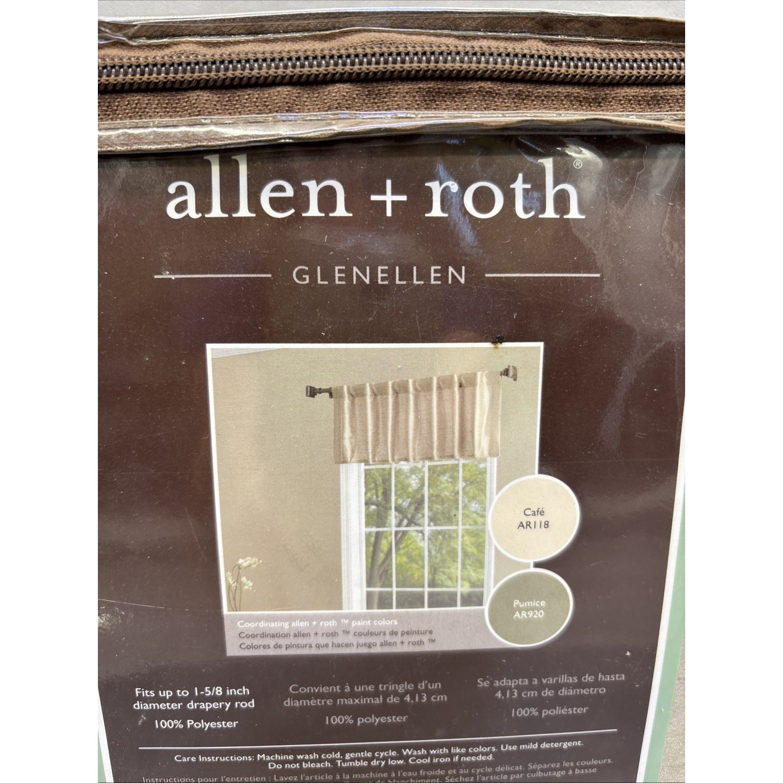 Allen & Roth Back Tab Valance Sand New, Single Valance #0569015 {9}