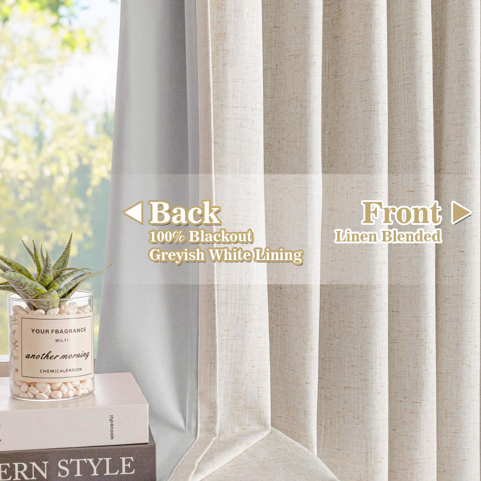 Linen Pinch Pleated Blackout Curtains 84 inches Long 100% Room Darkening for …