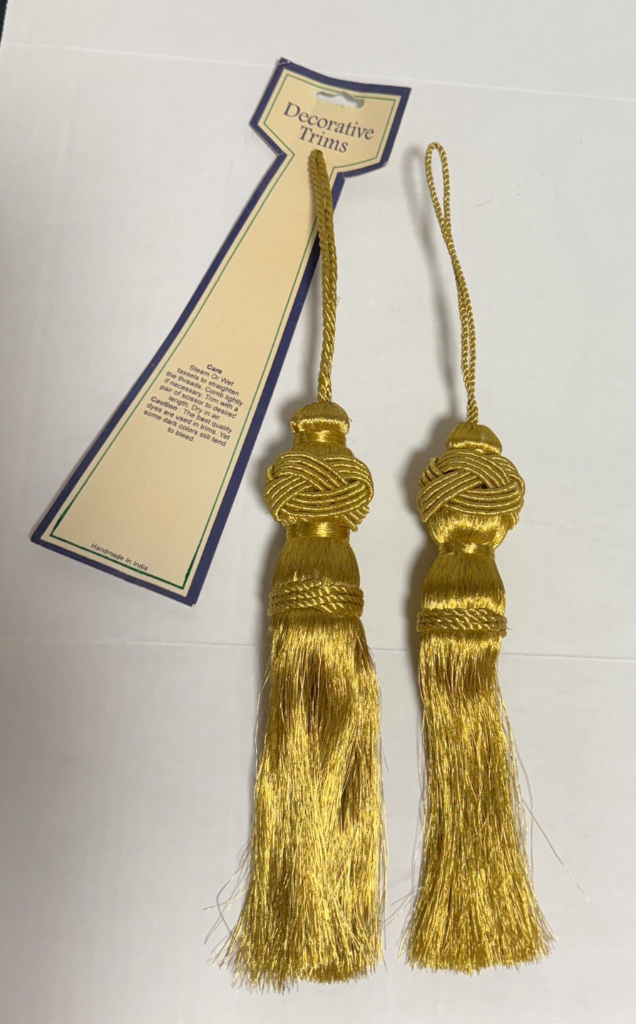 1 Pair Ex-Large Curtain Tassel Tie-Backs Classic Traditional Gold Handmade VTG