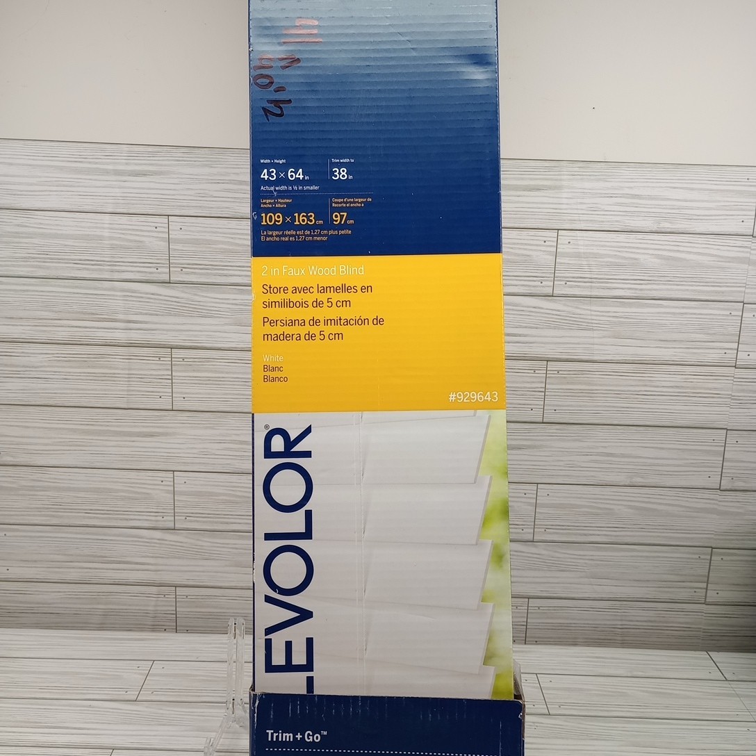 LEVOLOR Trim+Go 2-in Slat Width 41″ x 64″ Cordless White Faux Wood Blinds