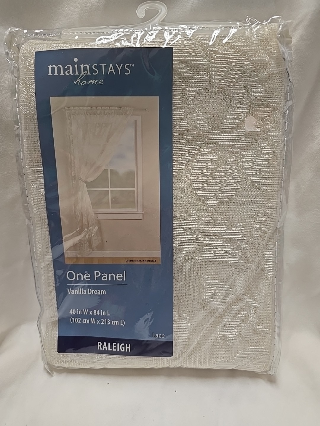 Mainstays Home Lace ONE Panel Vanilla Dream 40″ Wx 84″ L Raleigh NEW